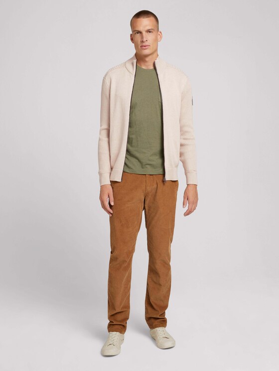 Cardigan with ribbed sleeves - Men - soft beige melange Cardigan with ribbed sleeves - Men - soft beige melange - 3 - TOM TAILOR
