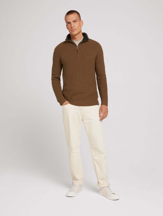 Troyer Pullover - Männer - brown oak melange Troyer Pullover - Männer - brown oak melange - 3 - TOM TAILOR