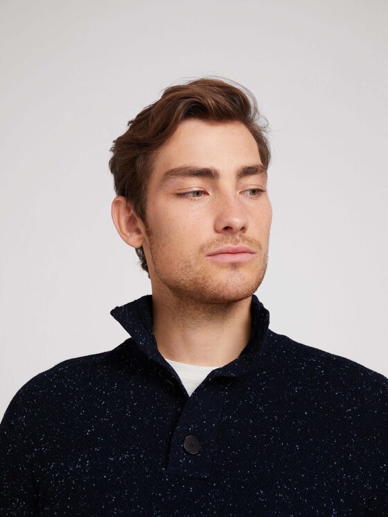 Strukturierter Strickpullover - Männer - navy blue shades nep structure Strukturierter Strickpullover - Männer - navy blue shades nep structure - 9 - TOM TAILOR
