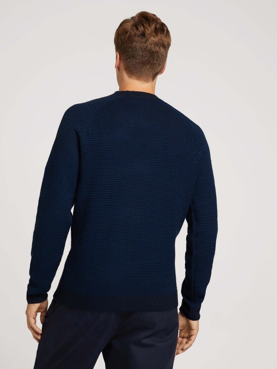 Knitted jumper - Men - navy blue stripe Knitted jumper - Men - navy blue stripe - 2 - TOM TAILOR