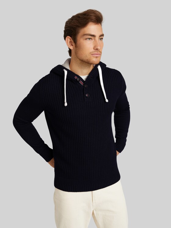 hooded knitted jumper