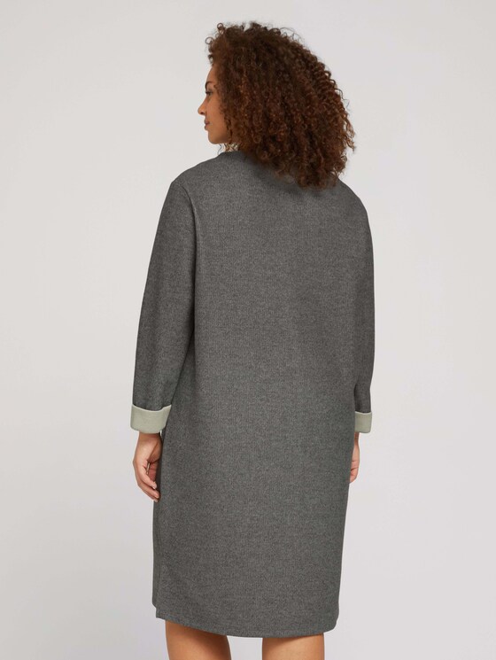 Plus - Jersey Kleid mit 3/4 Ärmeln - Frauen - asphalt grey melange Plus - Jersey Kleid mit 3/4 Ärmeln - Frauen - asphalt grey melange - 2 - My True Me