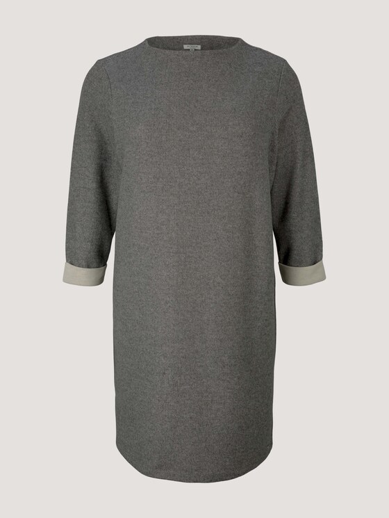 Plus - Jersey Kleid mit 3/4 Ärmeln - Frauen - asphalt grey melange Plus - Jersey Kleid mit 3/4 Ärmeln - Frauen - asphalt grey melange - 7 - My True Me