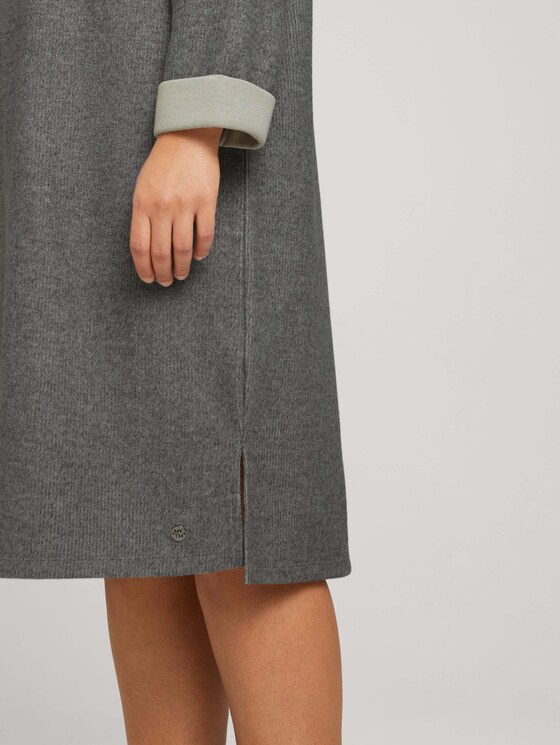 Plus - Jersey Kleid mit 3/4 Ärmeln - Frauen - asphalt grey melange Plus - Jersey Kleid mit 3/4 Ärmeln - Frauen - asphalt grey melange - 9 - My True Me
