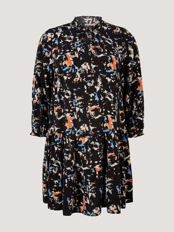 Plus - Gemustertes Midi Kleid mit LENZING™ ECOVERO™ - Frauen - abstract flower pattern Plus - Gemustertes Midi Kleid mit LENZING™ ECOVERO™ - Frauen - abstract flower pattern - 7 - My True Me