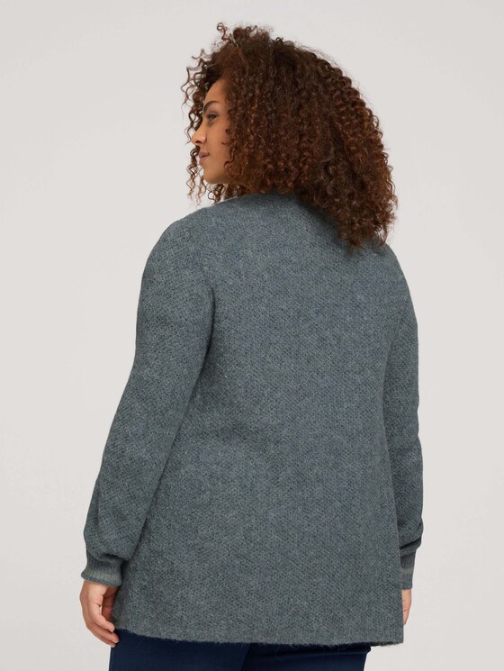 Plus - Gestrickter Cardigan - Frauen - smoky sea green melange Plus - Gestrickter Cardigan - Frauen - smoky sea green melange - 2 - My True Me