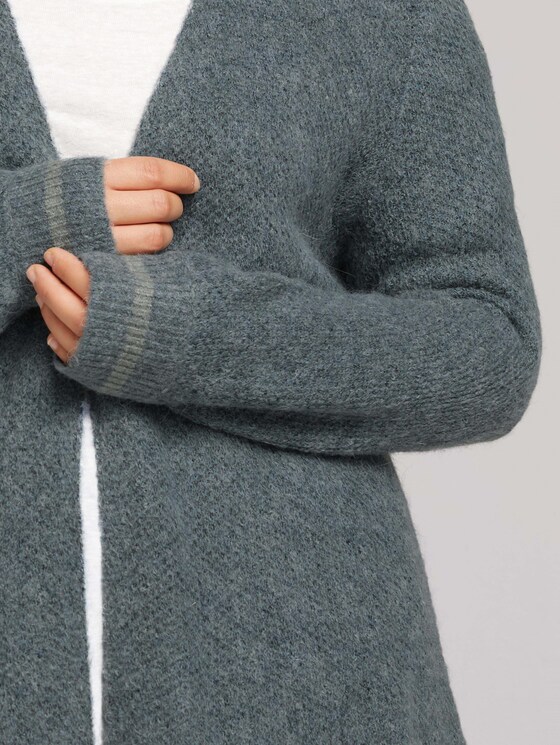 Plus - Gestrickter Cardigan - Frauen - smoky sea green melange Plus - Gestrickter Cardigan - Frauen - smoky sea green melange - 9 - My True Me