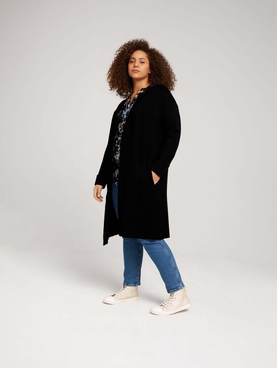 Plus - Langer Cardigan - Frauen - deep black Plus - Langer Cardigan - Frauen - deep black - 3 - My True Me