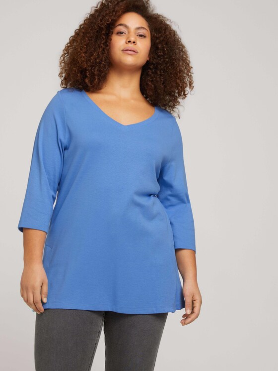 Plus - T-Shirt aus nachhaltiger Baumwolle - Frauen - sicilian blue - 5 - My True Me