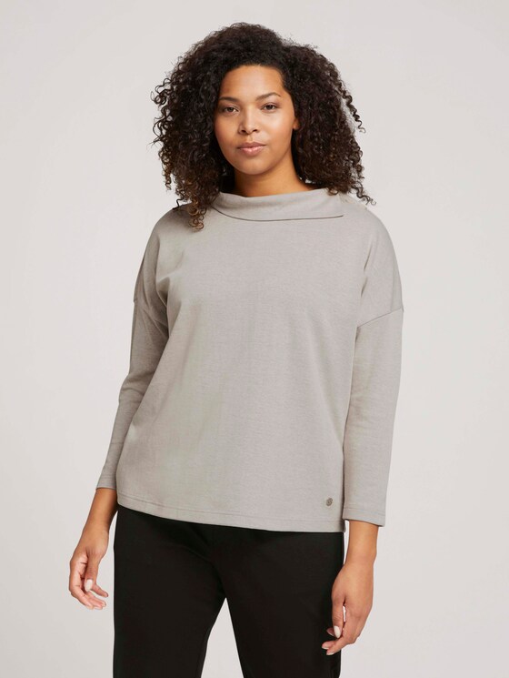 Plus - Shirt mit 3/4 Ärmeln - Frauen - cold beige darker melange Plus - Shirt mit 3/4 Ärmeln - Frauen - cold beige darker melange - 1 - My True Me