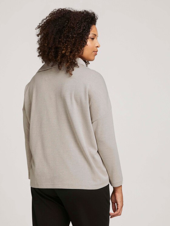 Plus - Shirt mit 3/4 Ärmeln - Frauen - cold beige darker melange Plus - Shirt mit 3/4 Ärmeln - Frauen - cold beige darker melange - 2 - My True Me