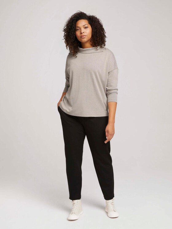 Plus - Shirt mit 3/4 Ärmeln - Frauen - cold beige darker melange Plus - Shirt mit 3/4 Ärmeln - Frauen - cold beige darker melange - 3 - My True Me