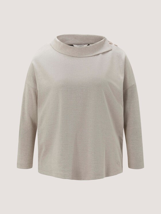 Plus - Shirt mit 3/4 Ärmeln - Frauen - cold beige darker melange Plus - Shirt mit 3/4 Ärmeln - Frauen - cold beige darker melange - 7 - My True Me