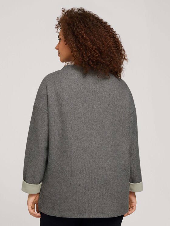 Plus - Sweatshirt mit Kragen - Frauen - asphalt grey melange Plus - Sweatshirt mit Kragen - Frauen - asphalt grey melange - 2 - My True Me