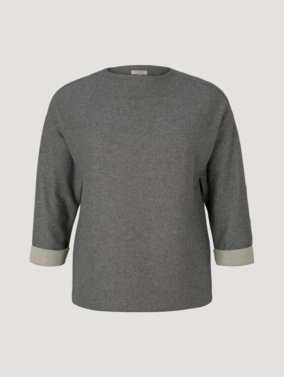 Plus - Sweatshirt mit Kragen - Frauen - asphalt grey melange Plus - Sweatshirt mit Kragen - Frauen - asphalt grey melange - 7 - My True Me