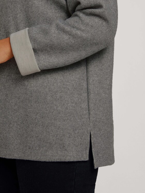 Plus - Sweatshirt mit Kragen - Frauen - asphalt grey melange Plus - Sweatshirt mit Kragen - Frauen - asphalt grey melange - 9 - My True Me