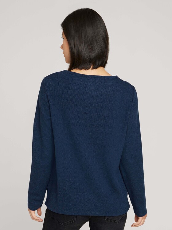 Gemustertes Sweatshirt - Frauen - blue herringbone design Gemustertes Sweatshirt - Frauen - blue herringbone design - 2 - TOM TAILOR