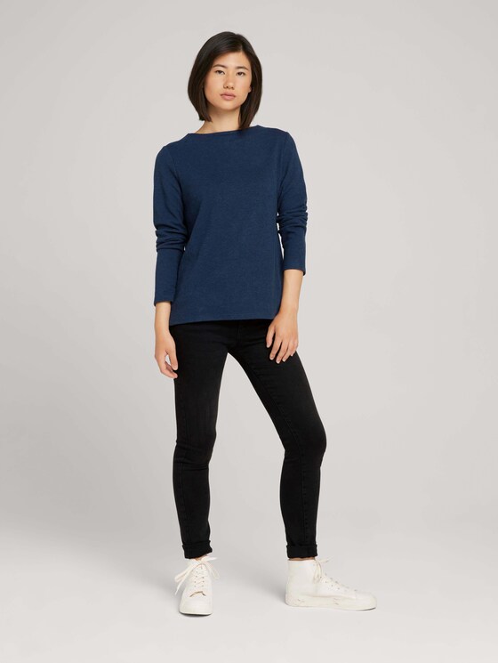 Gemustertes Sweatshirt - Frauen - blue herringbone design Gemustertes Sweatshirt - Frauen - blue herringbone design - 3 - TOM TAILOR