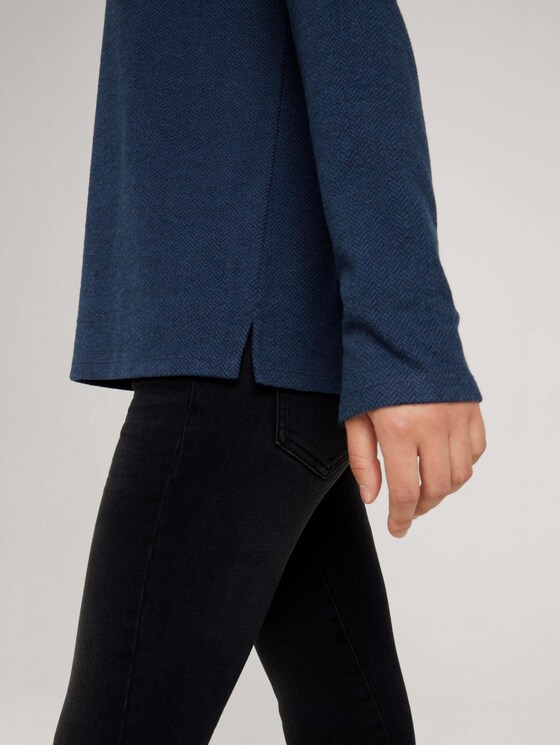 Gemustertes Sweatshirt - Frauen - blue herringbone design Gemustertes Sweatshirt - Frauen - blue herringbone design - 9 - TOM TAILOR
