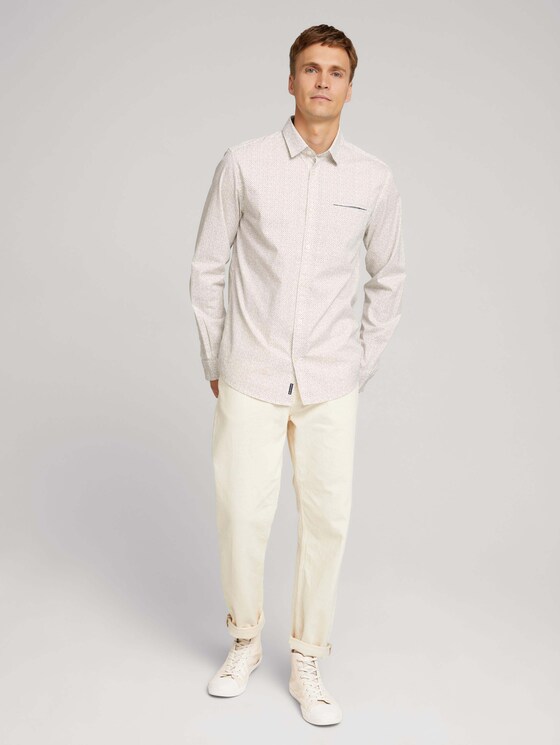 patterned shirt - Men - off white base minimal design patterned shirt - Men - off white base minimal design - 3 - TOM TAILOR