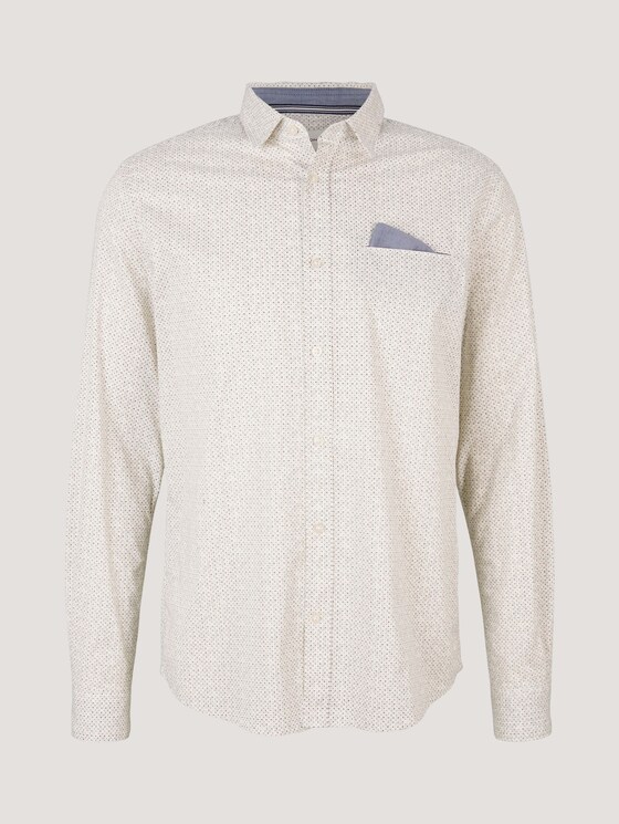patterned shirt - Men - off white base minimal design patterned shirt - Men - off white base minimal design - 7 - TOM TAILOR