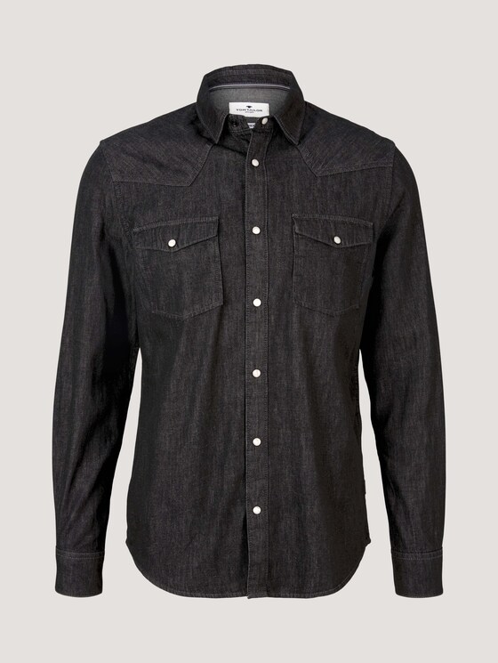 Jeanshemd mit Brusttaschen - Männer - clean dark stone grey denim Jeanshemd mit Brusttaschen - Männer - clean dark stone grey denim - 7 - TOM TAILOR