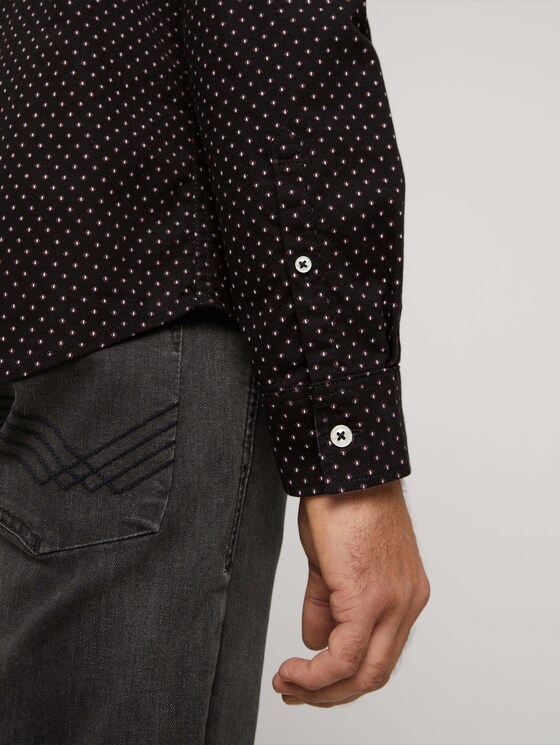 Gemustertes Hemd - Männer - black burgundy small design Gemustertes Hemd - Männer - black burgundy small design - 9 - TOM TAILOR