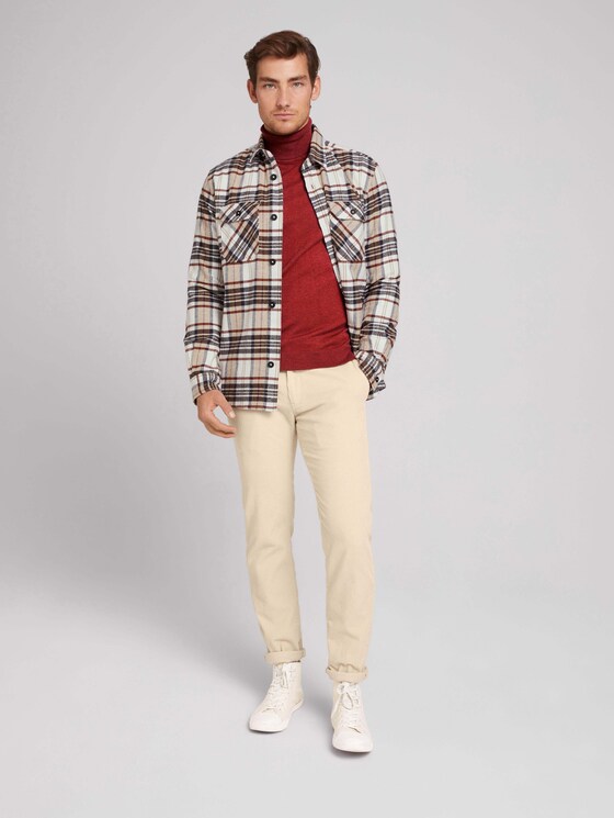 Kariertes Hemd mit Brusttaschen - Männer - off white cognac big check Kariertes Hemd mit Brusttaschen - Männer - off white cognac big check - 3 - TOM TAILOR