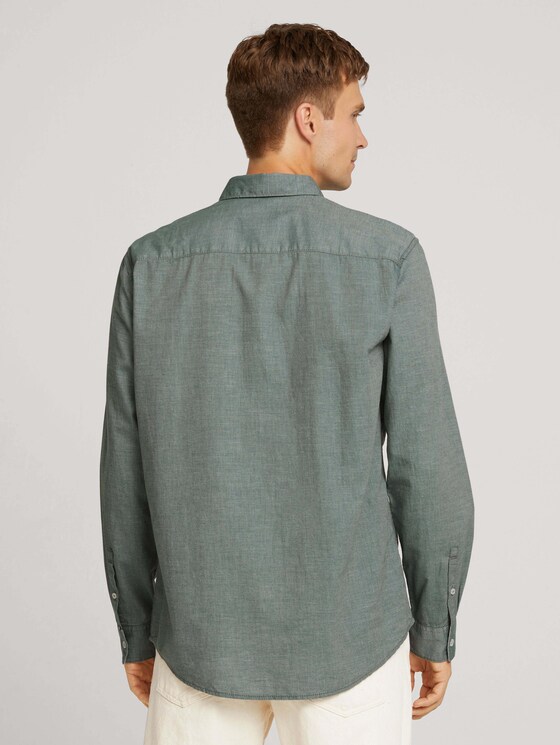 Hemd mit Brusttasche - Männer - green off white two face twill Hemd mit Brusttasche - Männer - green off white two face twill - 2 - TOM TAILOR