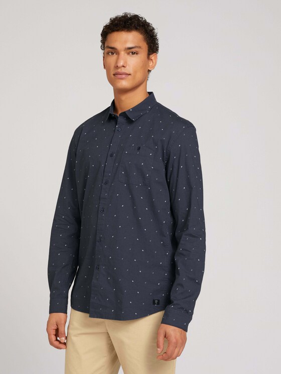 gemustertes Hemd - Männer - blueish grey stripe dot print gemustertes Hemd - Männer - blueish grey stripe dot print - 1 - TOM TAILOR Denim