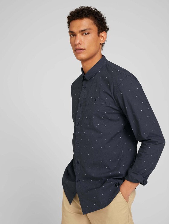 gemustertes Hemd - Männer - blueish grey stripe dot print gemustertes Hemd - Männer - blueish grey stripe dot print - 5 - TOM TAILOR Denim