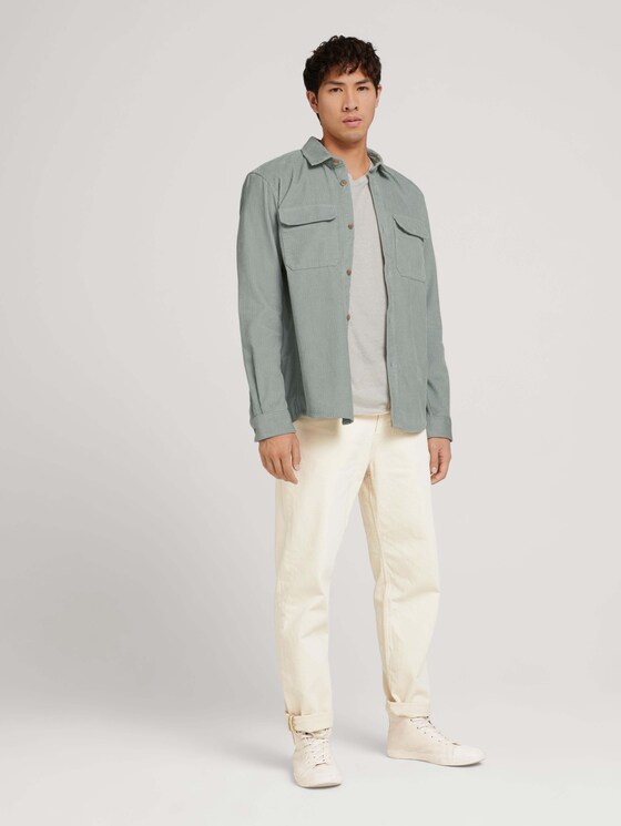 Basic Cordhemd - Männer - white moss Basic Cordhemd - Männer - white moss - 3 - TOM TAILOR Denim