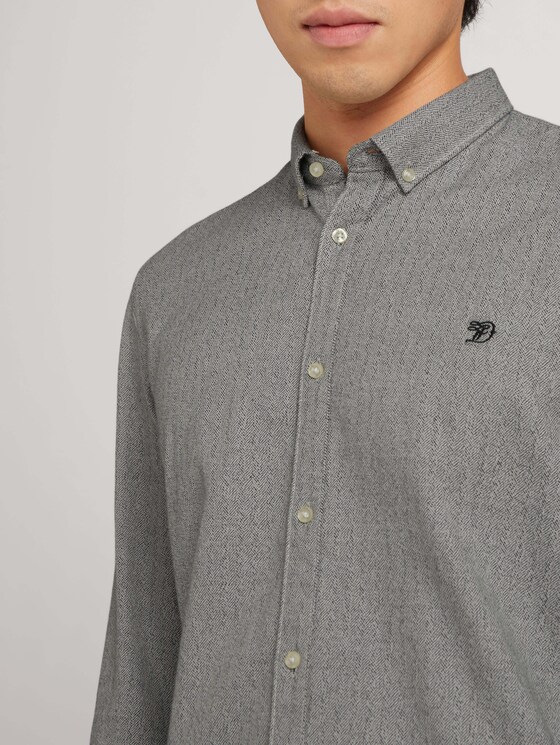 Hemd aus Baumwolle - Männer - creme grindle herringbone Hemd aus Baumwolle - Männer - creme grindle herringbone - 9 - TOM TAILOR Denim