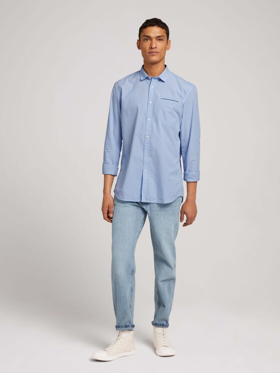 Hemd aus weicher Baumwolle - Männer - light blue mini vichy Hemd aus weicher Baumwolle - Männer - light blue mini vichy - 3 - TOM TAILOR Denim