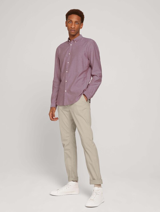 Strukturiertes Hemd - Männer - burned red mini herringbone Strukturiertes Hemd - Männer - burned red mini herringbone - 3 - TOM TAILOR Denim
