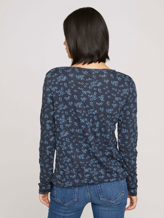 Henleyshirt in Knitteroptik - Frauen - navy flower design Henleyshirt in Knitteroptik - Frauen - navy flower design - 2 - TOM TAILOR