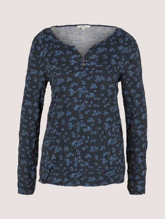 Henleyshirt in Knitteroptik - Frauen - navy flower design Henleyshirt in Knitteroptik - Frauen - navy flower design - 7 - TOM TAILOR