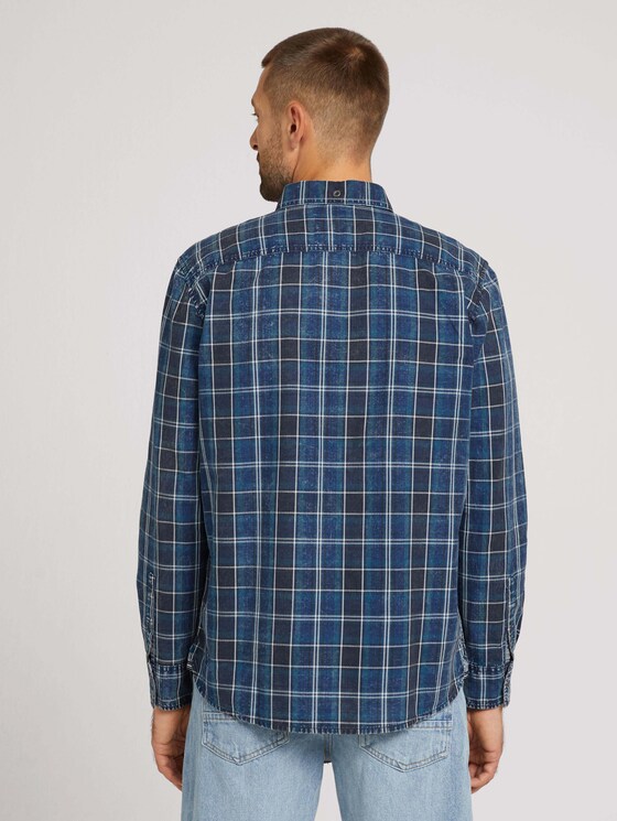 kariertes Hemd - Männer - navy blue indigo washed check kariertes Hemd - Männer - navy blue indigo washed check - 2 - TOM TAILOR