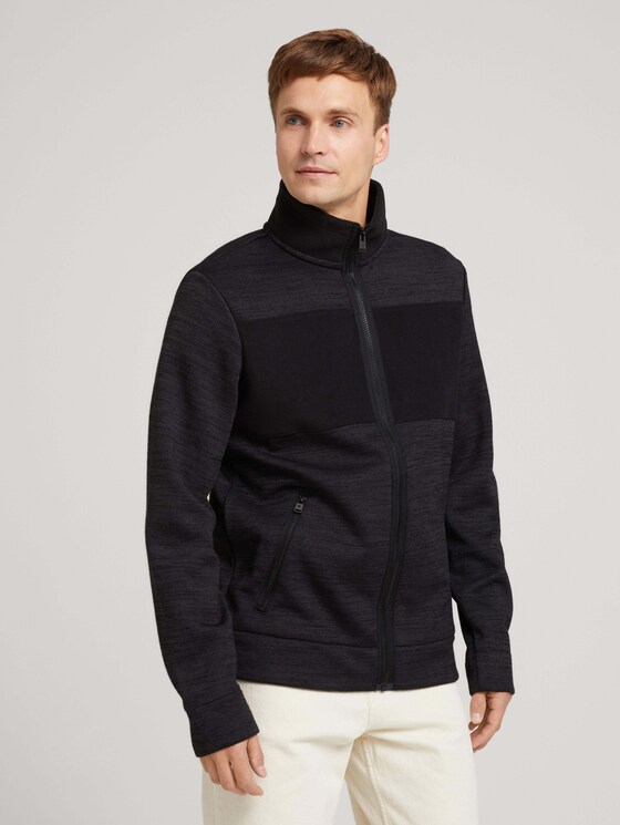 Melierte Strickjacke - Männer - dark grey light grey mouline Melierte Strickjacke - Männer - dark grey light grey mouline - 1 - TOM TAILOR