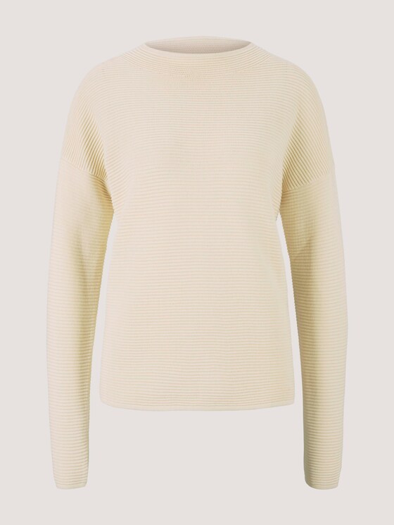 Ottoman sweater with a stand-up collar - Women - soft creme beige Ottoman sweater with a stand-up collar - Women - soft creme beige - 7 - TOM TAILOR
