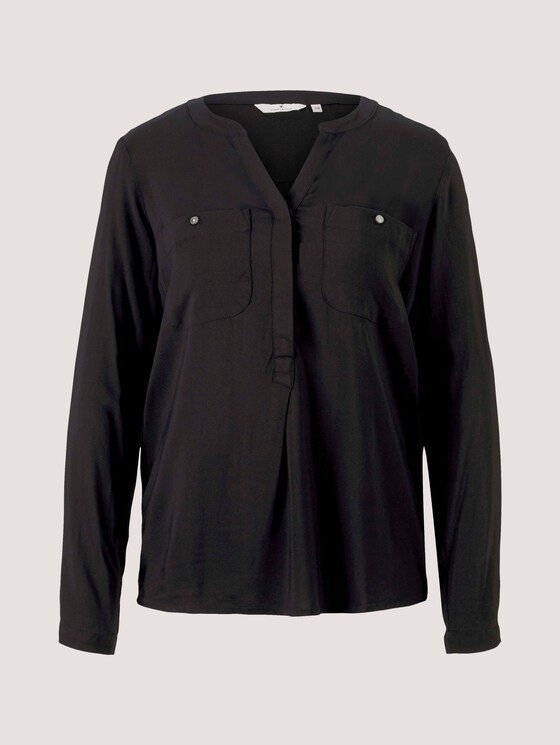 Bluse mit Brusttaschen - Frauen - deep black Bluse mit Brusttaschen - Frauen - deep black - 7 - TOM TAILOR