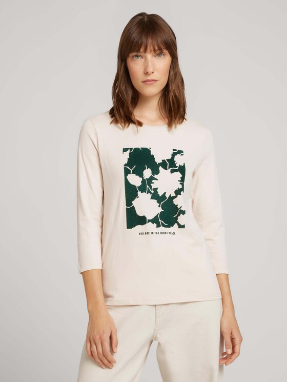 3/4 Shirt mit Fotoprint - Frauen - cold beige 3/4 Shirt mit Fotoprint - Frauen - cold beige - 1 - TOM TAILOR
