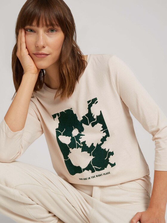 3/4 Shirt mit Fotoprint - Frauen - cold beige 3/4 Shirt mit Fotoprint - Frauen - cold beige - 9 - TOM TAILOR