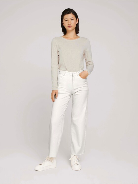 Basic Langarmshirt mit Bio-Baumwolle - Frauen - cold beige Basic Langarmshirt mit Bio-Baumwolle - Frauen - cold beige - 3 - TOM TAILOR