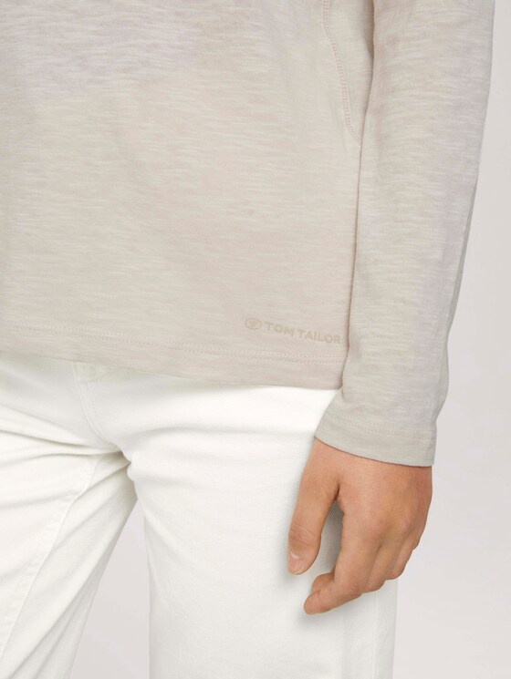 Basic Langarmshirt mit Bio-Baumwolle - Frauen - cold beige Basic Langarmshirt mit Bio-Baumwolle - Frauen - cold beige - 9 - TOM TAILOR