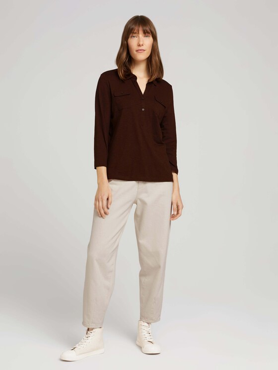 Henleyshirt mit Brusttaschen - Frauen - java dark brown Henleyshirt mit Brusttaschen - Frauen - java dark brown - 3 - TOM TAILOR