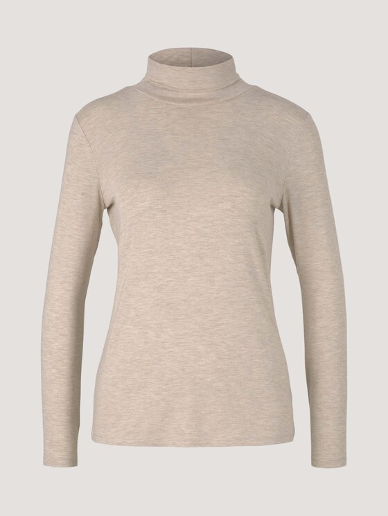 Jersey Rollkragenshirt - Frauen - cold beige melange Jersey Rollkragenshirt - Frauen - cold beige melange - 7 - TOM TAILOR