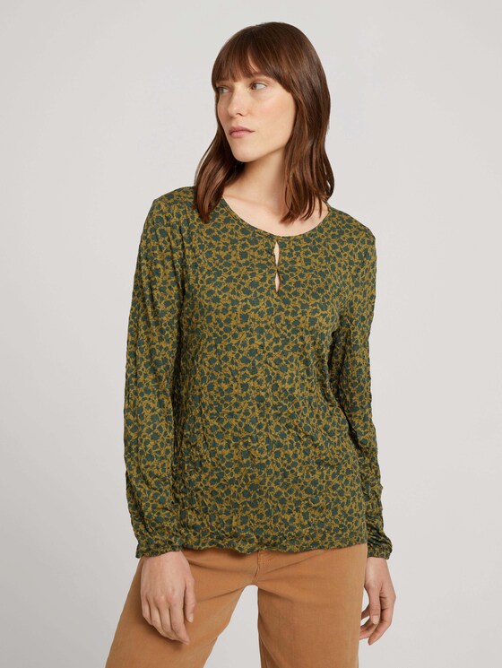 Langarmshirt in Knitteroptik - Frauen - green shades floral design Langarmshirt in Knitteroptik - Frauen - green shades floral design - 1 - TOM TAILOR