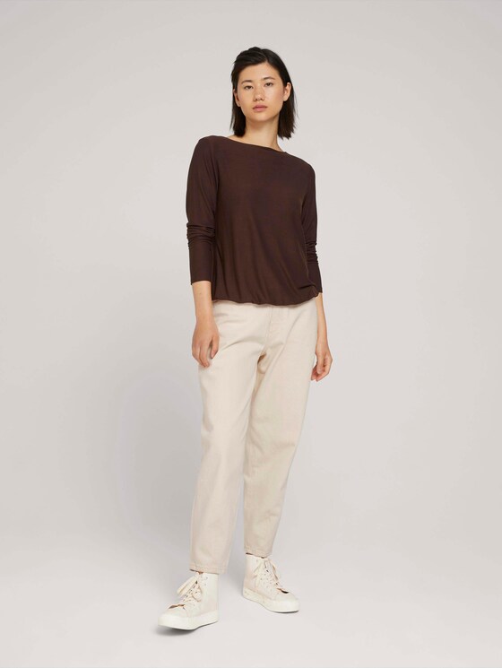 Langarmshirt mit elastischem Bund - Frauen - java dark brown Langarmshirt mit elastischem Bund - Frauen - java dark brown - 3 - TOM TAILOR