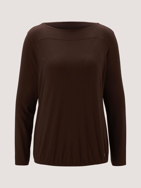 Langarmshirt mit elastischem Bund - Frauen - java dark brown Langarmshirt mit elastischem Bund - Frauen - java dark brown - 7 - TOM TAILOR